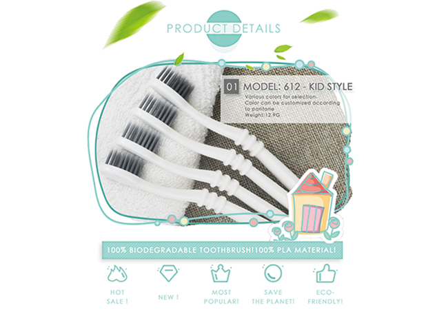 MS-Bio612 Natural Bpa-Free Biodegradable Toothbrushes
